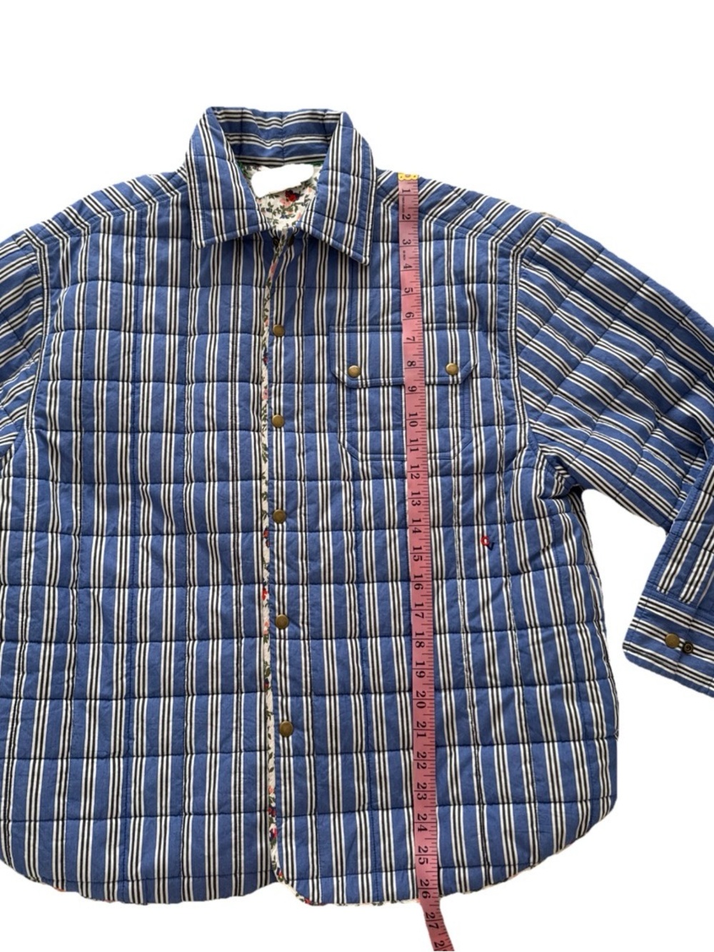 NWOT Clare V. Jacques Quilted Reversible Jacket Striped And Floral Size M/L - Picture 4 of 9